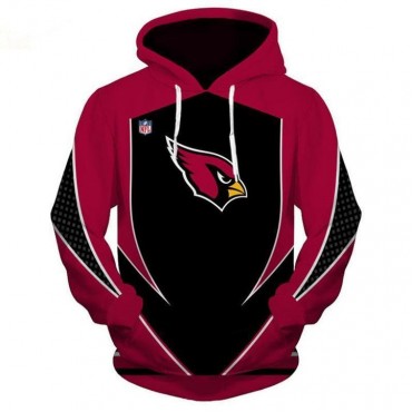 Arizona Cardinals 3D Hoodie Pink and Black