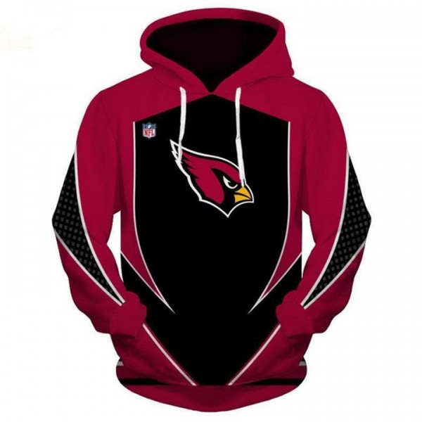 Arizona Cardinals 3D Hoodie Pink and Black