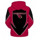 Arizona Cardinals 3D Hoodie Pink and Black