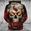 Arizona Cardinals 3D Hoodie Skull Sweatshirt