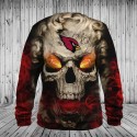 Arizona Cardinals 3D Hoodie Skull Sweatshirt