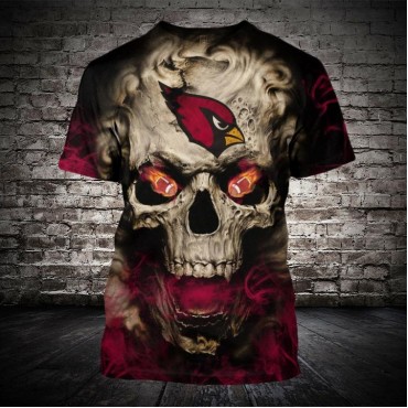 Arizona Cardinals Skull 3D T-shirt