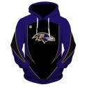 Baltimore Ravens 3D Hoodie Blue Black