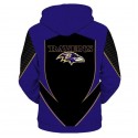 Baltimore Ravens 3D Hoodie Blue Black