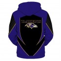 Baltimore Ravens 3D Hoodie Blue Black