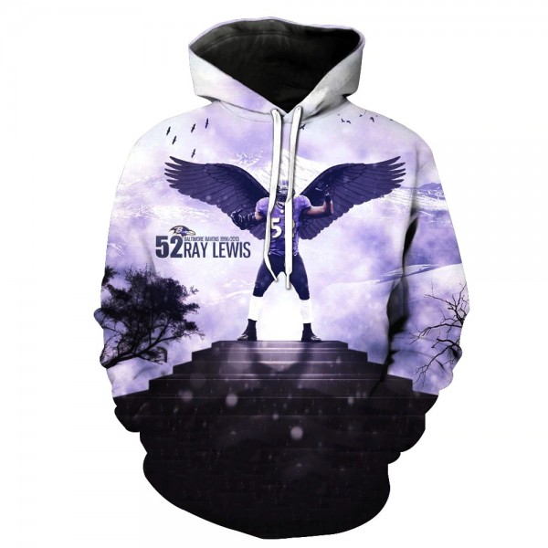 Baltimore Ravens 3D Hoodie Flying Wings