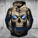 Baltimore Ravens 3D Hoodie Skull