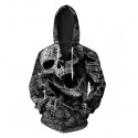 Baltimore Ravens 3D Hoodie Skull Gray