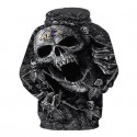 Baltimore Ravens 3D Hoodie Skull Gray