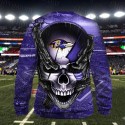 Baltimore Ravens 3D Hoodie Skull Sweatshirts