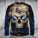 Baltimore Ravens 3D Hoodie Skull