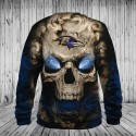 Baltimore Ravens 3D Hoodie Skull