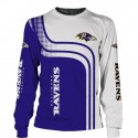 Baltimore Ravens 3D Hoodie White Blue Sweatshirt