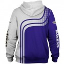 Baltimore Ravens 3D Hoodie White Blue Sweatshirt