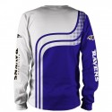 Baltimore Ravens 3D Hoodie White Blue Sweatshirt