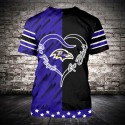 Baltimore Ravens 3D T-shirt Blue Black