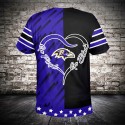 Baltimore Ravens 3D T-shirt Blue Black