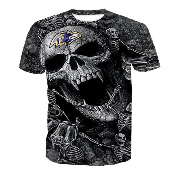 Baltimore Ravens 3D T-shirt Skull