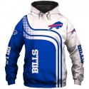 Buffalo Bills 3D Hoodie White Blue Jacket