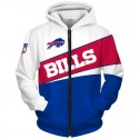 Buffalo Bills 3D Hoodie White Blue Sweatshirt