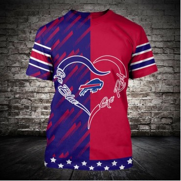 Buffalo Bills 3D T-shirt Casual Short Sleeve O-neck