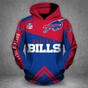 Buffalo Bills Hoodie Printed 3D Red Blue