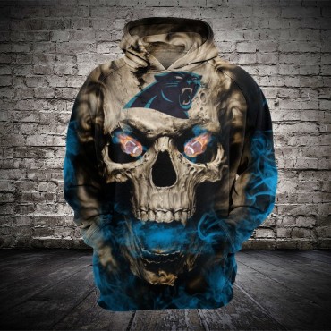 Carolina Panthers 3D Hoodie Skull