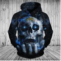 Chargers Hoodie 3D Sky Skull