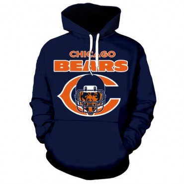 Chicago Bears 3D Hoodie Blue Jacket