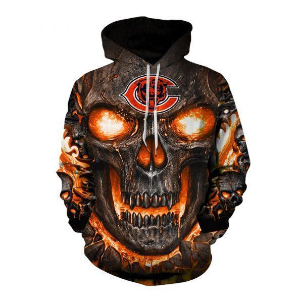 Chicago Bears 3D Hoodie Skull Hot Sweatshirt