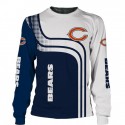 Chicago Bears 3D Hoodie White Blue Sweatshirt