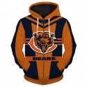 Chicago Bears 3D Hoodie Yellow Sweatshirt