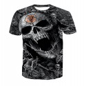 Chicago Bears 3D T-shirt Gray Skull