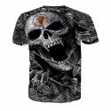 Chicago Bears 3D T-shirt Gray Skull