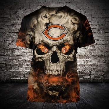 Chicago Bears 3D T-shirt Hot Skull