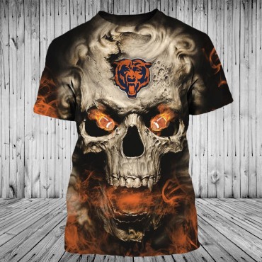 Chicago Bears 3D T-shirt Skull