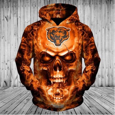 Chicago Bears Hoodie 3D Fire