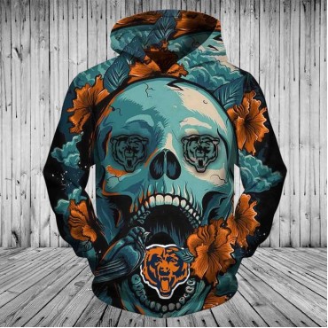 Chicago Bears Hoodie 3D Flowers