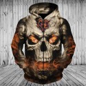 Chicago Bears Hoodie 3D Skull Fire