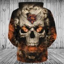 Chicago Bears Hoodie 3D Skull Fire