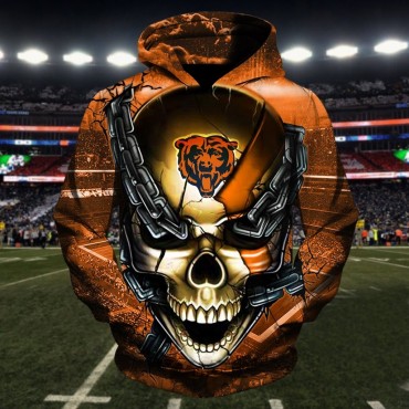 Chicago Bears Hoodie 3D Skull Sweatshirt
