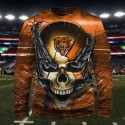 Chicago Bears Hoodie 3D Skull Sweatshirt