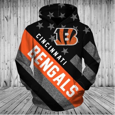 Cincinnati Bengals 3D Hoodie Flag Sweatshirt