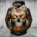 Cincinnati Bengals 3D Hoodie Skull Sweatshirt