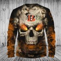 Cincinnati Bengals 3D Hoodie Skull Sweatshirt