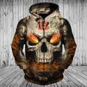 Cincinnati Bengals 3D Hoodie Skull Sweatshirt