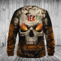 Cincinnati Bengals 3D Hoodie Skull Sweatshirt