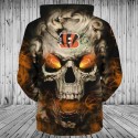 Cincinnati Bengals 3D Hoodie Skull Sweatshirt