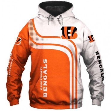 Cincinnati Bengals 3D Hoodie White Yellow