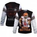 Cleveland Browns 3D Hoodie Black White Jacket